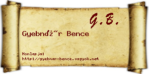 Gyebnár Bence névjegykártya